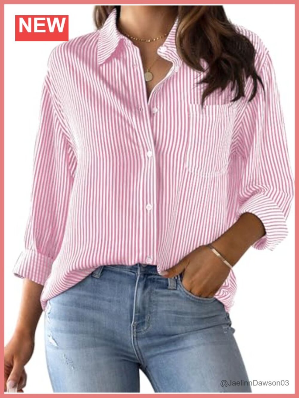 Wrinkle-Resistant Striped Long Sleeve Button Down Shirt